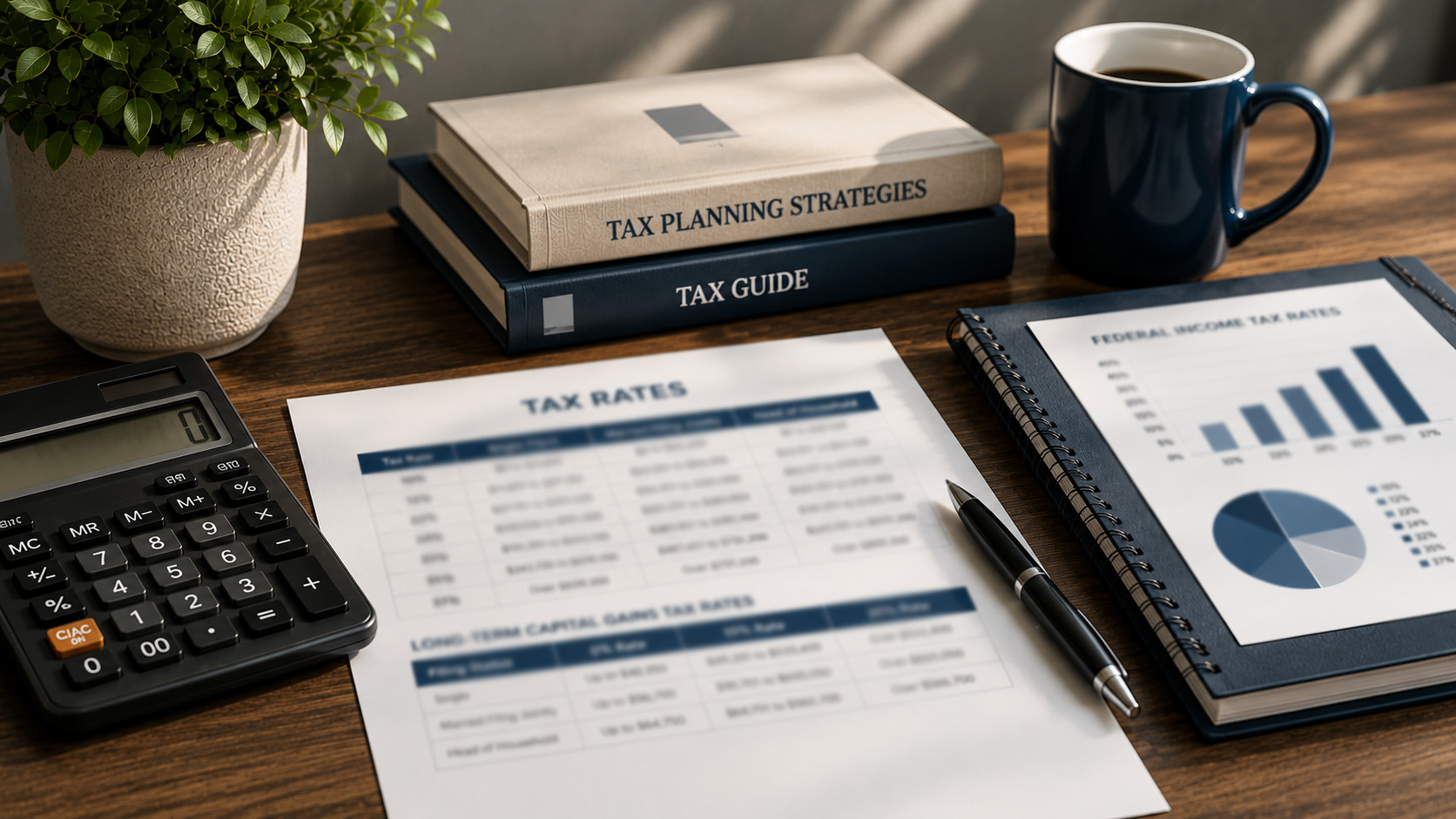 Tax rate reference charts financial planning documents representing tax planning wealth management and income tax resources